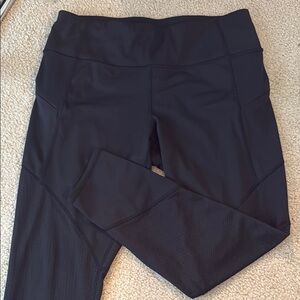Athleta Black Contender Mesh 7/8 Leggings